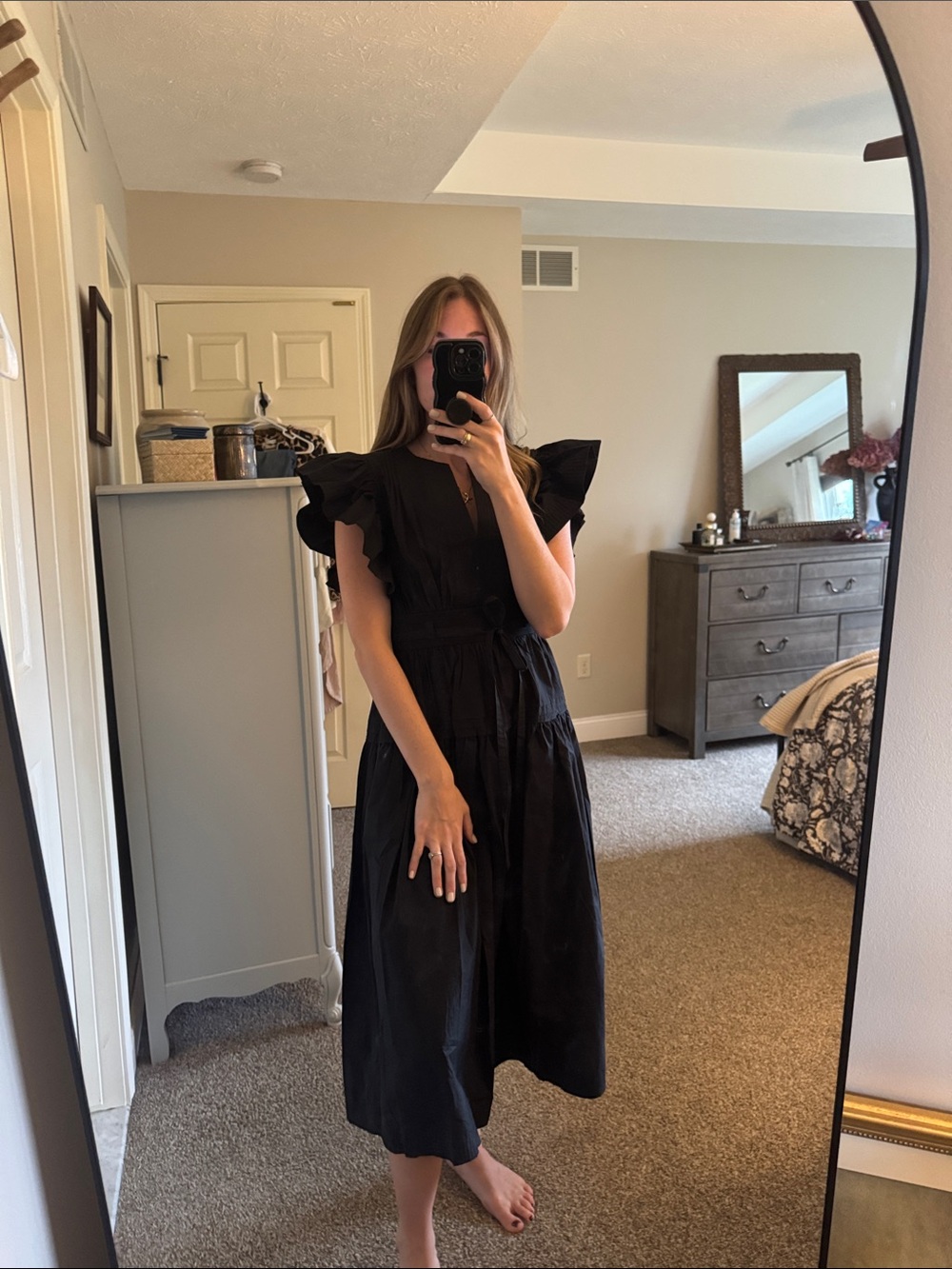Strut & Bolt 100% Cotton Black Midi Dress - Picture 2 of 9